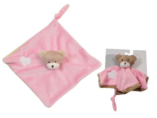 DOUDOU OURS ROSE 25X25CM 
